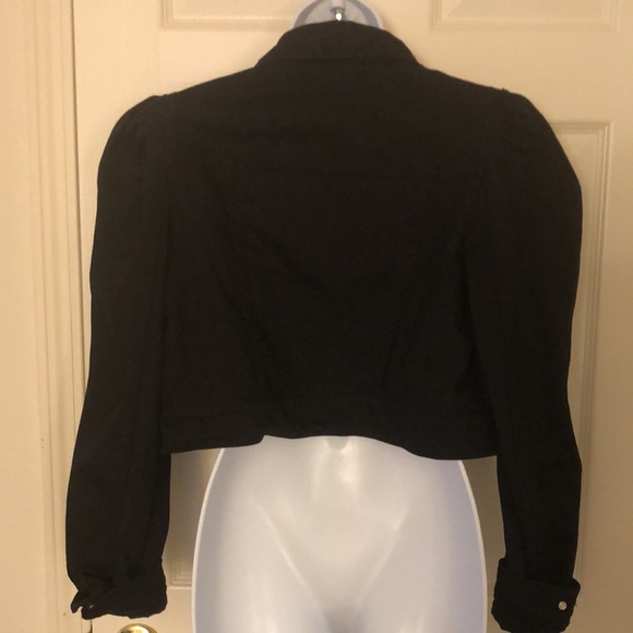 Puff Sleeve Black Denim Jean Jacket Forever 21 - Picture 10 of 16